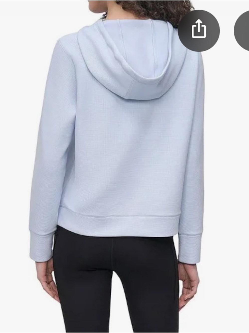 DKNY light blue waffle knit hoodie - Picture 3 of 8